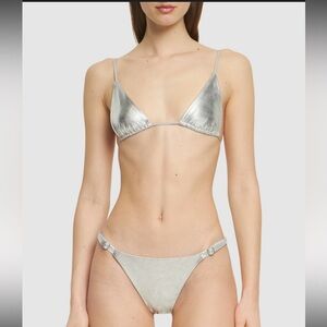Weworewhat Silver Women's Bikini Top